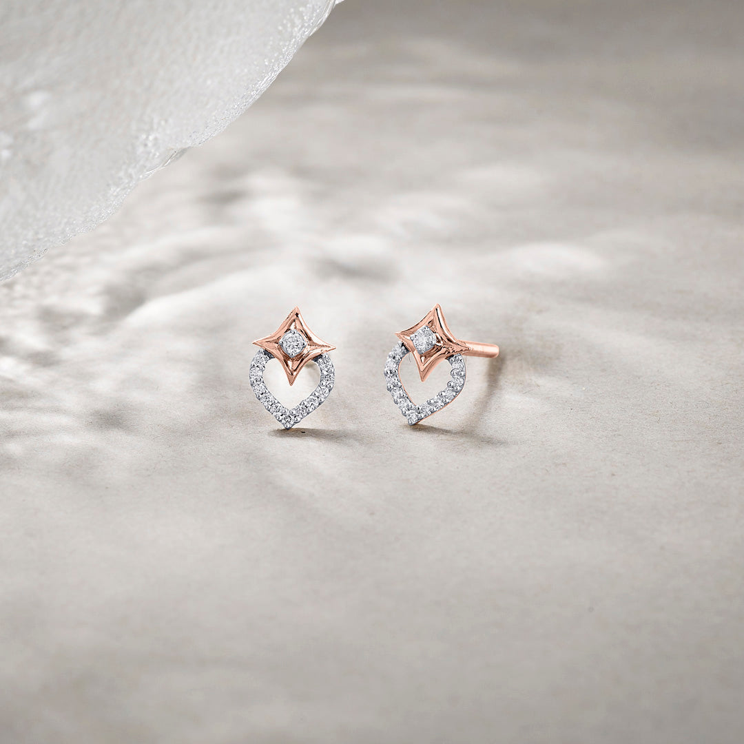 Crystal Shine Diamond Stud Earrings