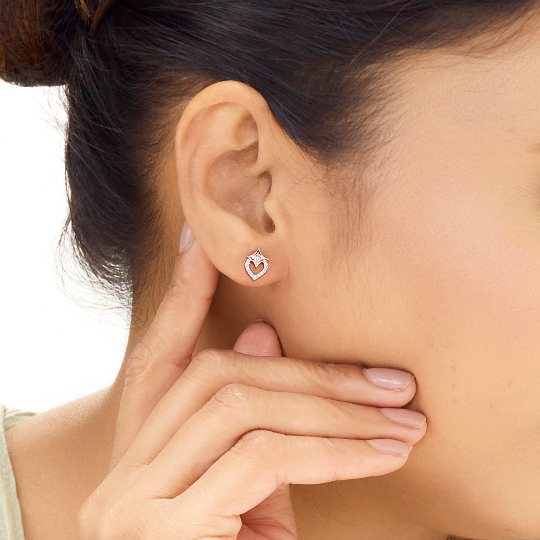 Crystal Shine Diamond Stud Earrings