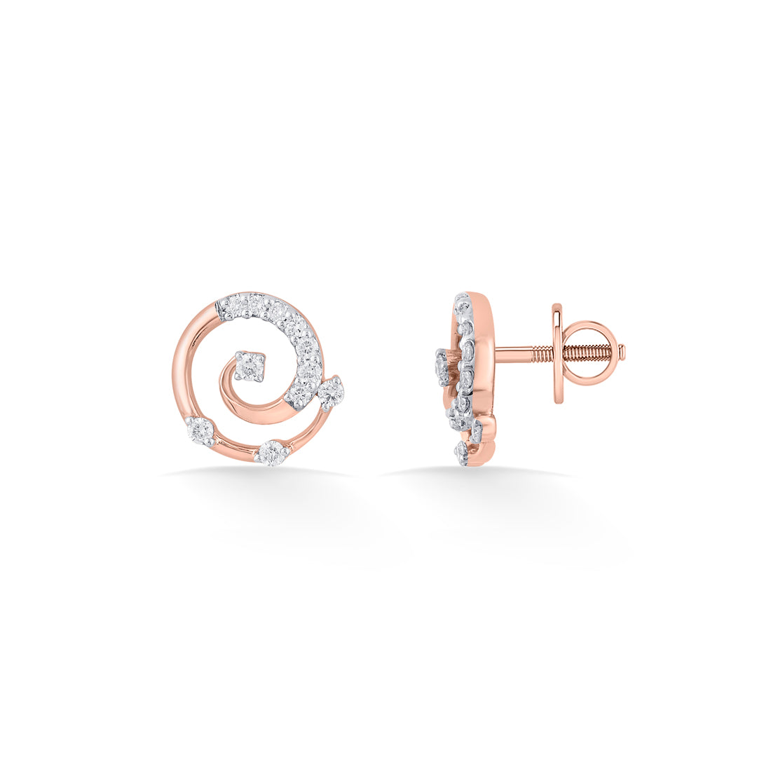 crystal twist diamond stud earrings