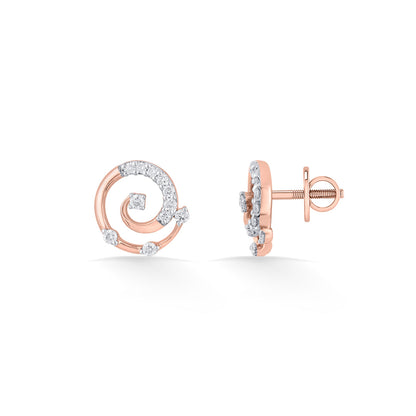 Crystal Twist Diamond Stud Earrings