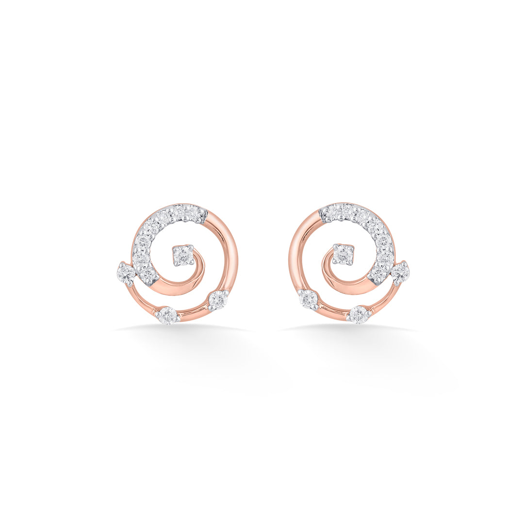 crystal twist diamond stud earrings