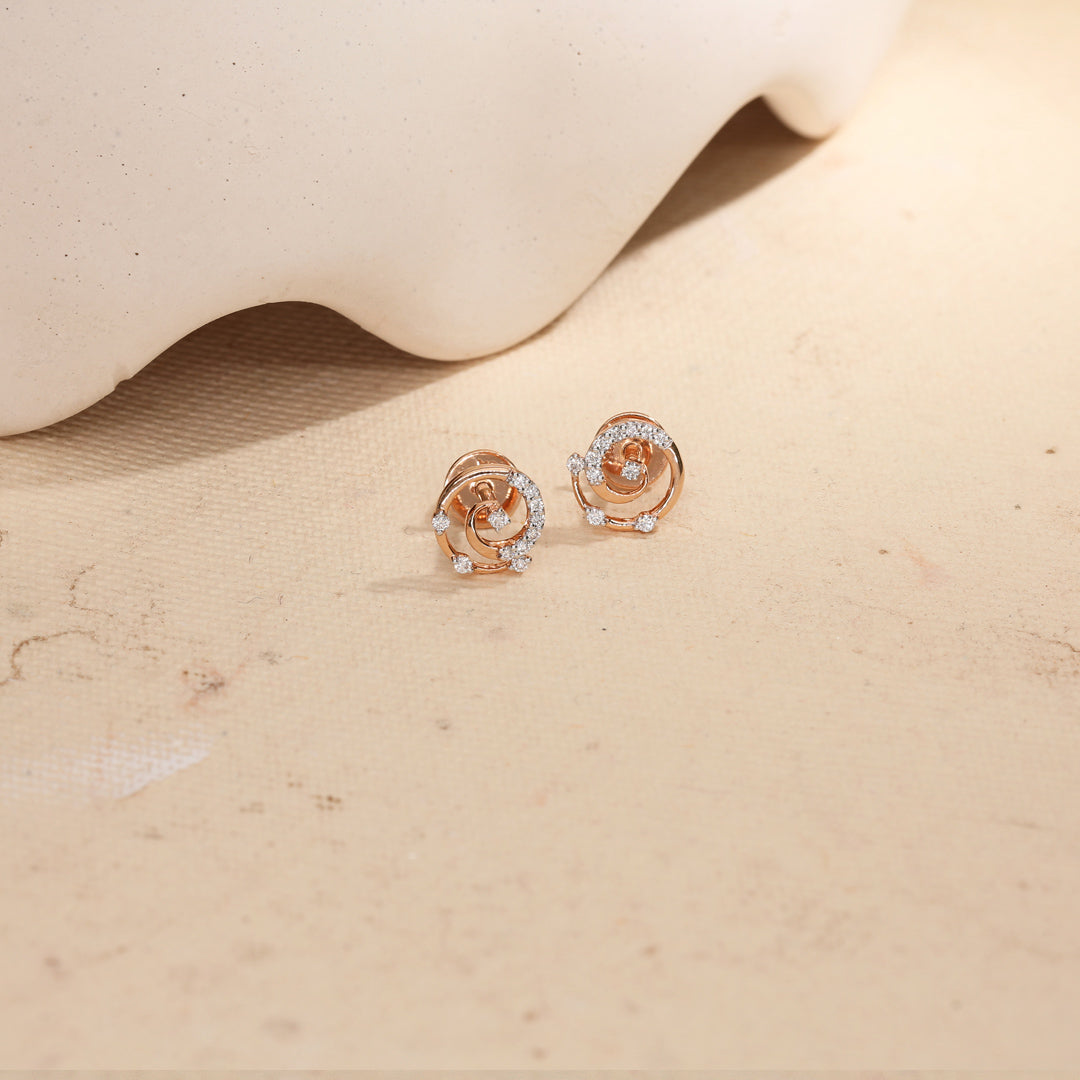 crystal twist diamond stud earrings