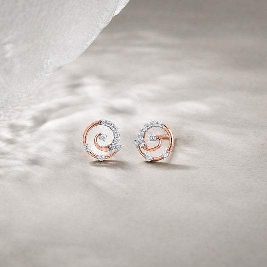 Crystal Twist Diamond Stud Earrings
