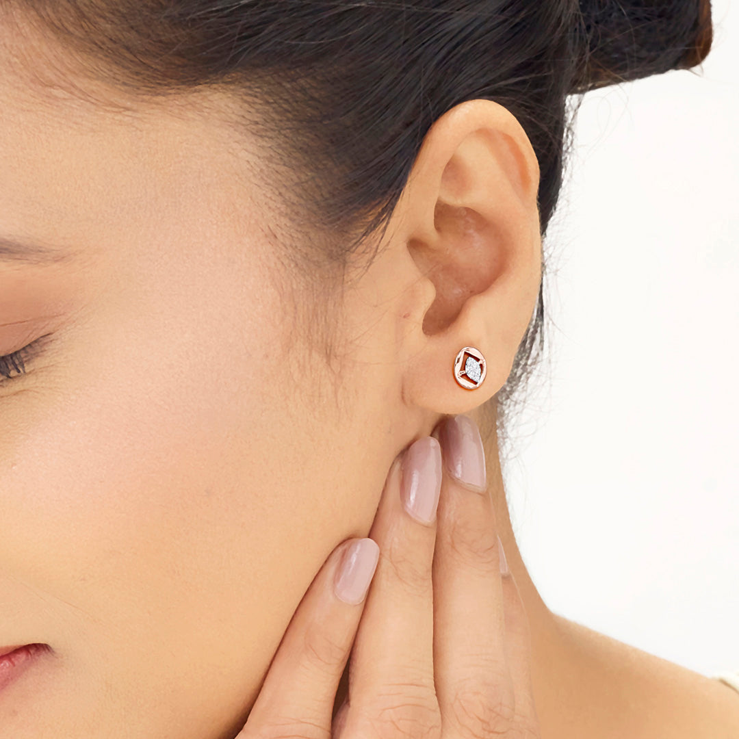 Celestial Embrace Diamond Stud Earrings