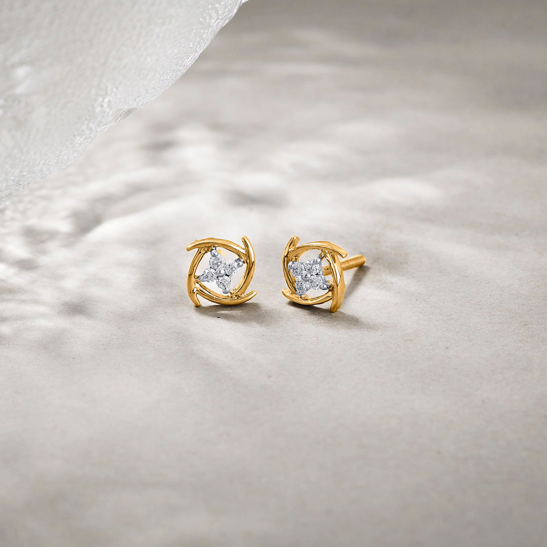 Radiant Spark Diamond Stud Earrings