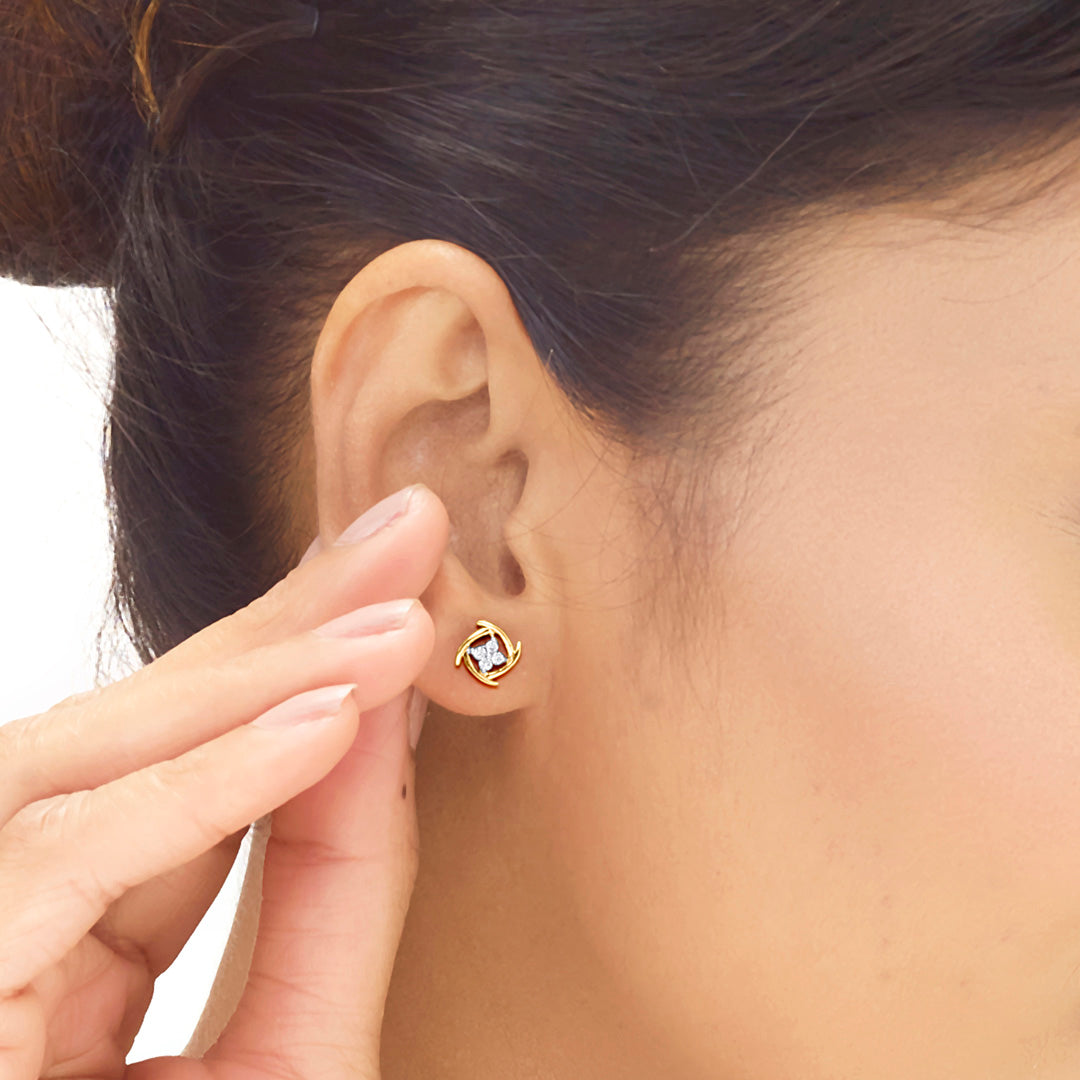 Radiant Spark Diamond Stud Earrings