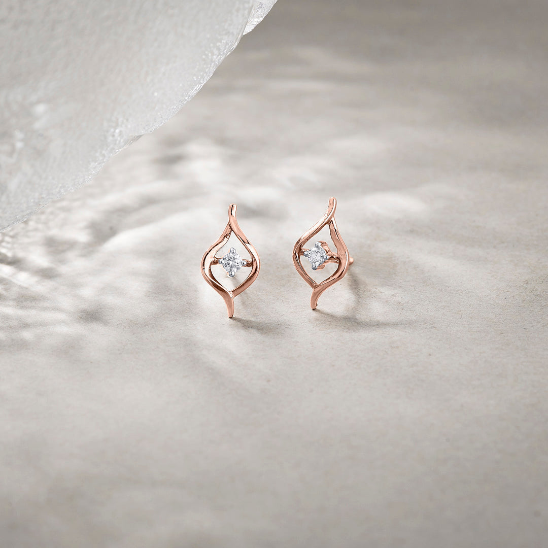 Luminous Petals Diamond Stud Earrings