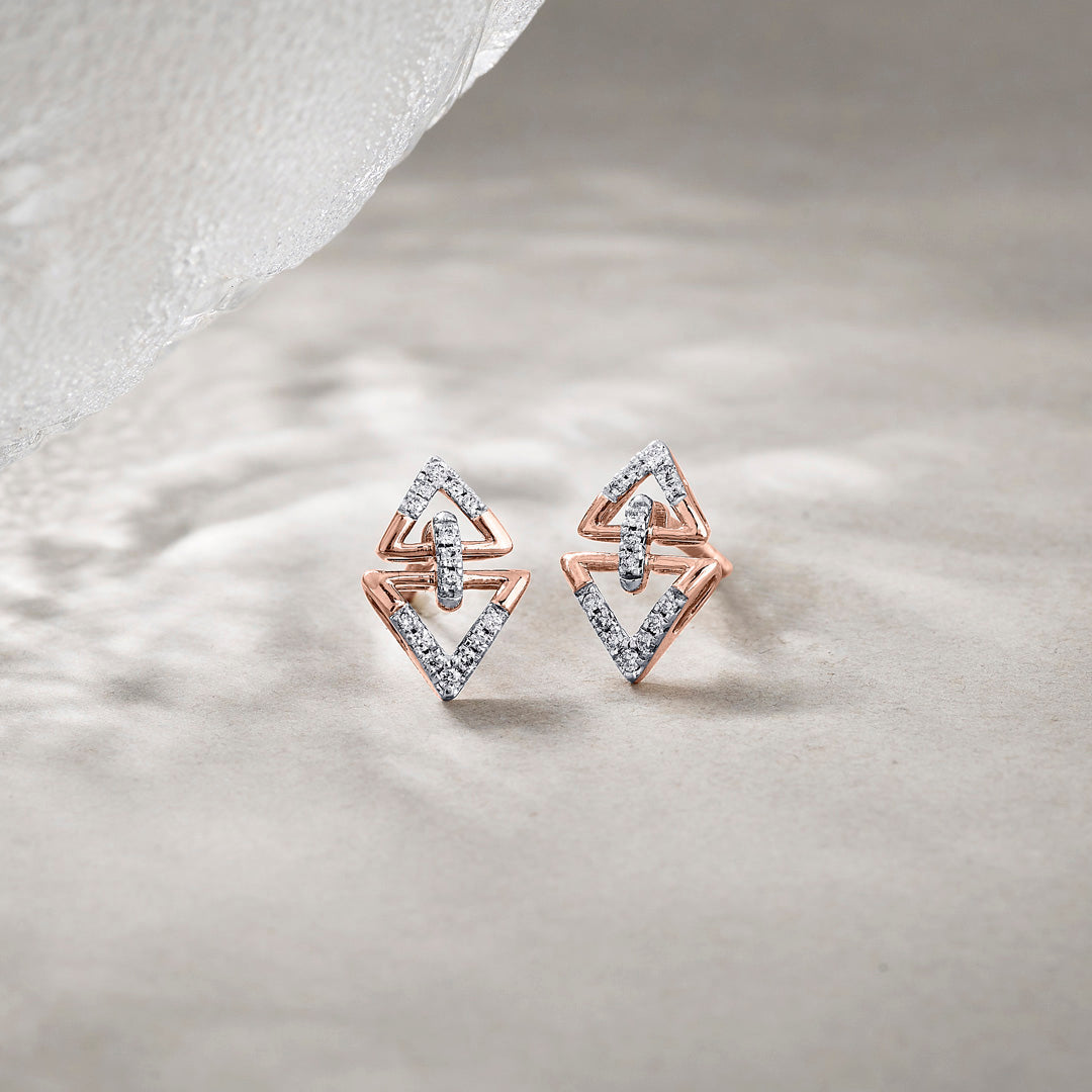 Prism Glow Diamond Stud Earrings