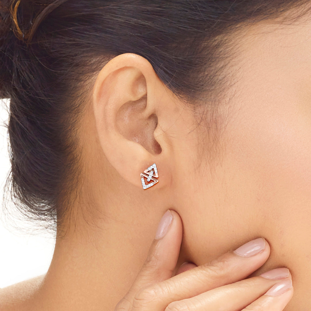 Prism Glow Diamond Stud Earrings