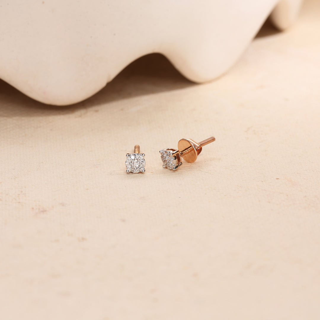 radiant glint diamond stud earrings