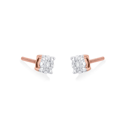 Radiant Glint Diamond Stud Earrings