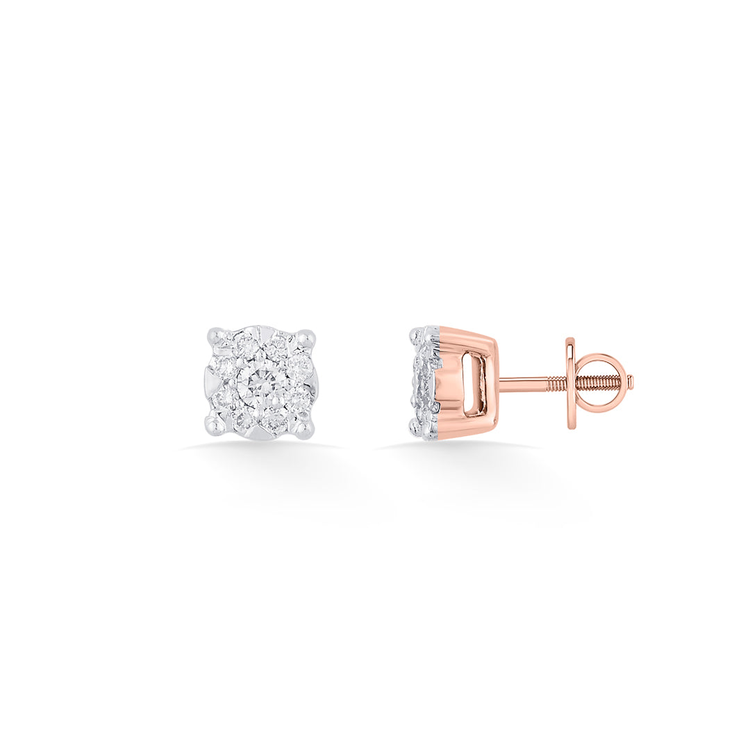 radiant glint diamond stud earrings