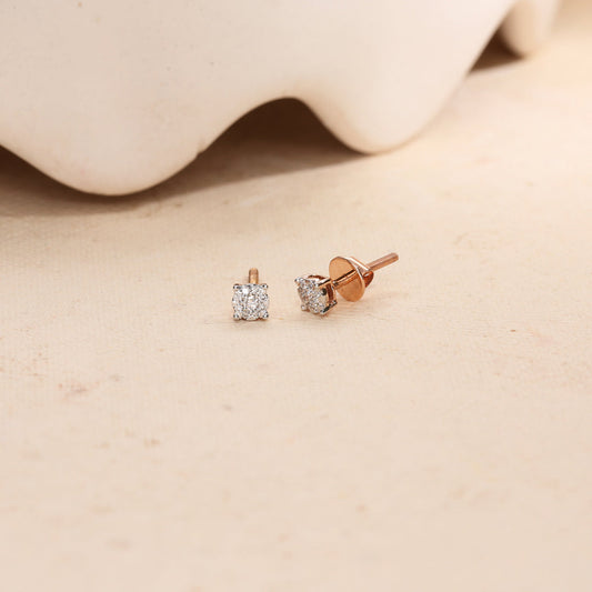 Radiant Glint Diamond Stud Earrings
