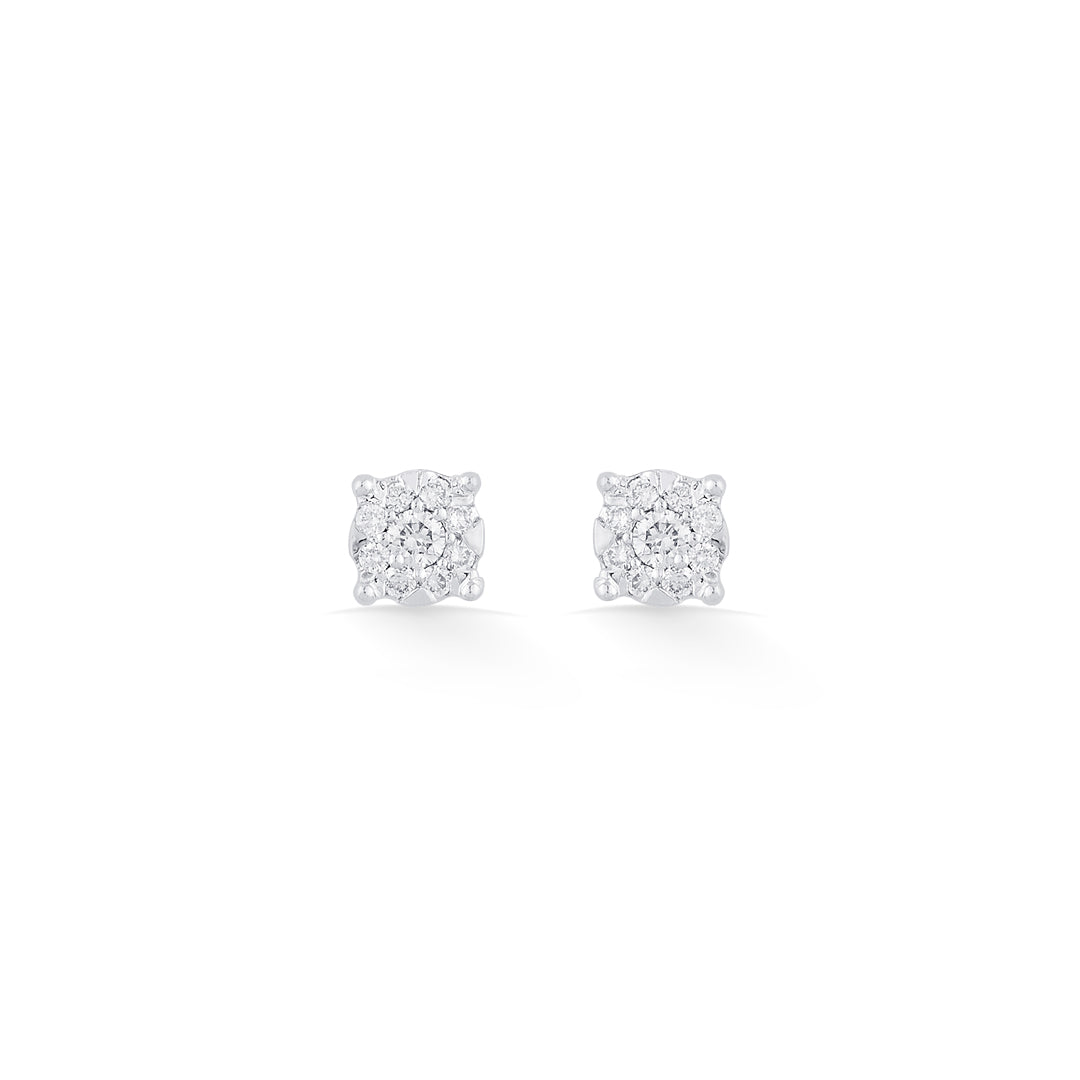 radiant glint diamond stud earrings