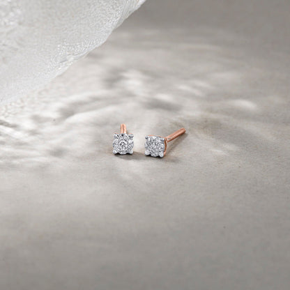 Radiant Glint Diamond Stud Earrings