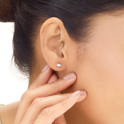 Radiant Glint Diamond Stud Earrings