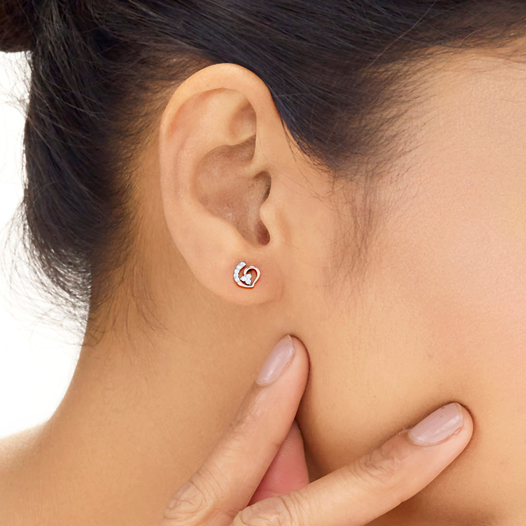 Glowing Embrace Diamond Stud Earrings