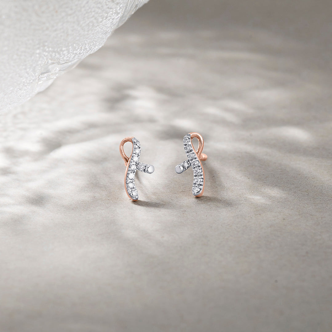 Bright Twist Diamond Stud Earrings