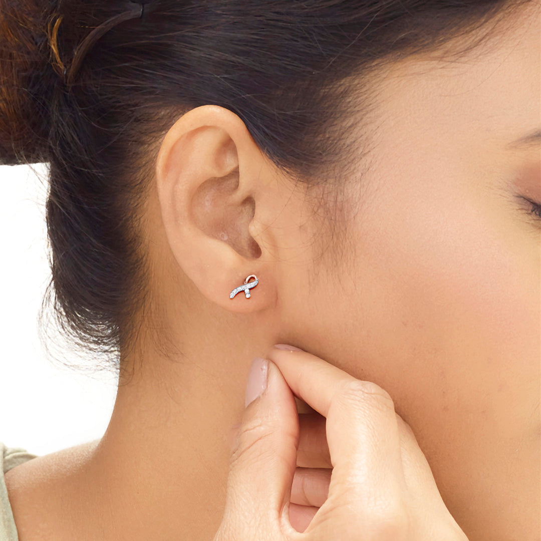 Bright Twist Diamond Stud Earrings