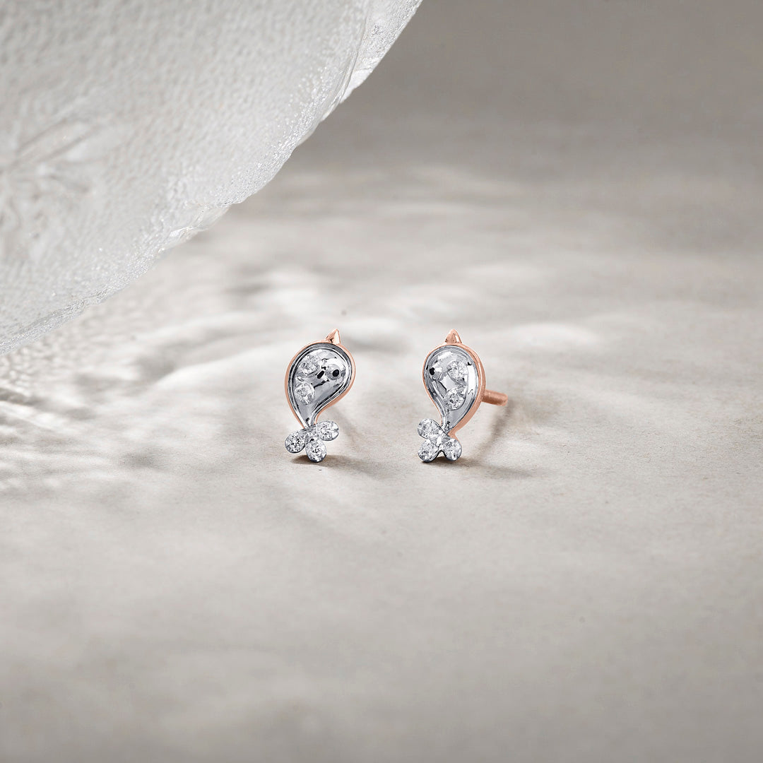 Celestial Glint Diamond Stud Earrings
