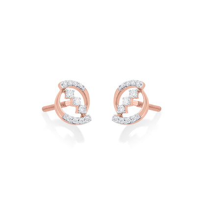 Glowing Swipes Diamond EarRing Studs