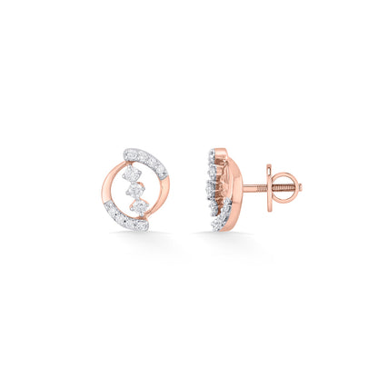 Glowing Swipes Diamond EarRing Studs