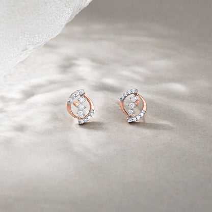 Glowing Swipes Diamond EarRing Studs