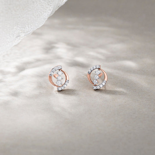 Glowing Swipes Diamond EarRing Studs