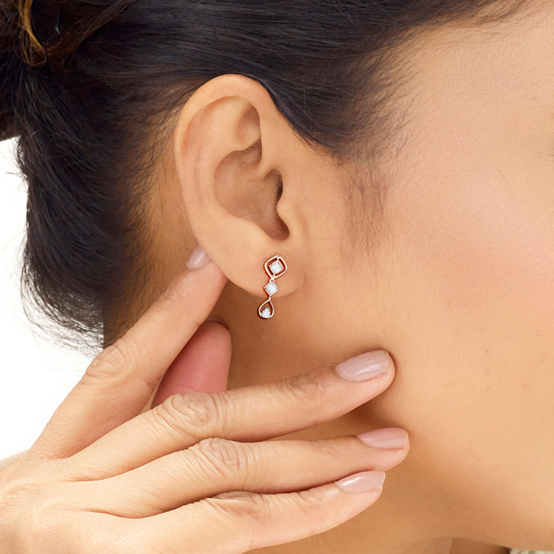 Shimmer links Diamond Drops & Dangler Earrings