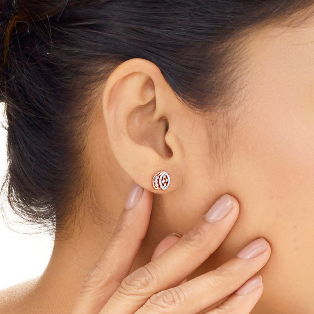 Celestial Gleam Diamond Stud Earrings