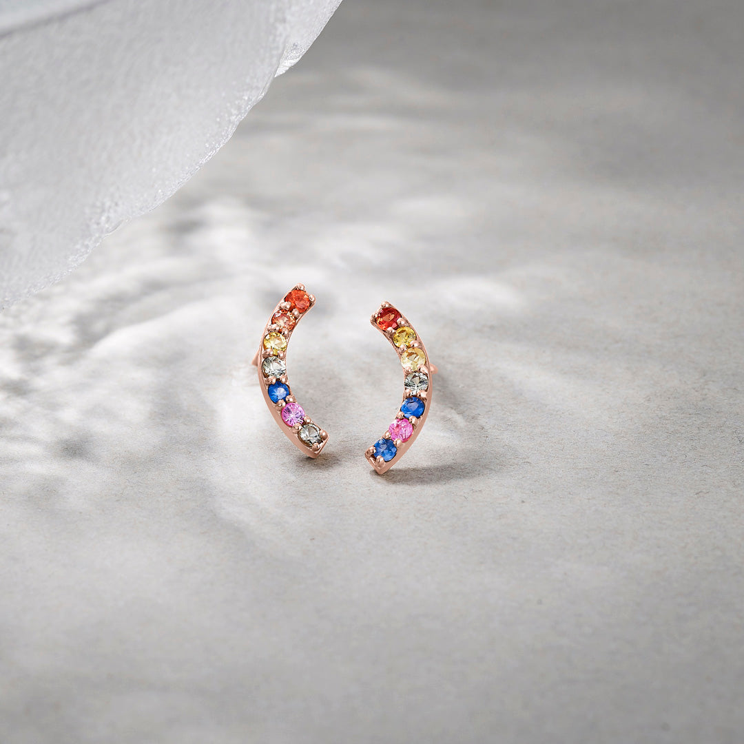 Bright Cresents Stud Earrings