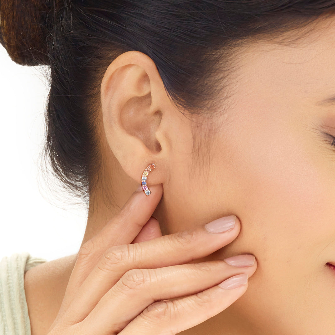 Bright Cresents Stud Earrings