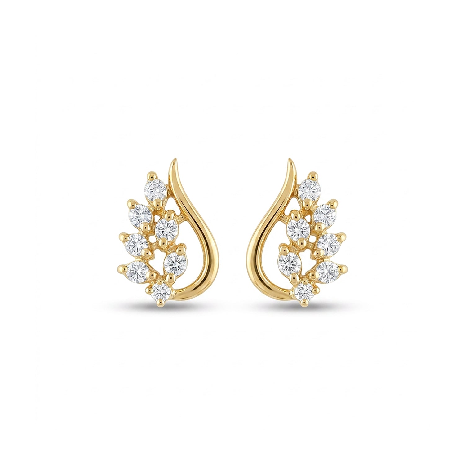 Radiant Wings Studs Yellow Gold & Diamond Earrings