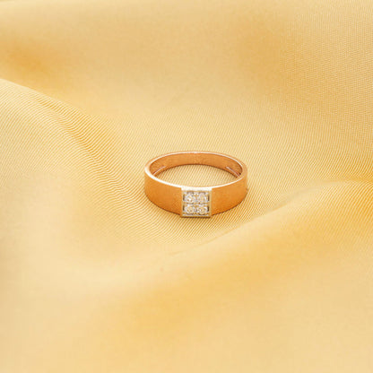 Block Cluster Mens Diamond Ring