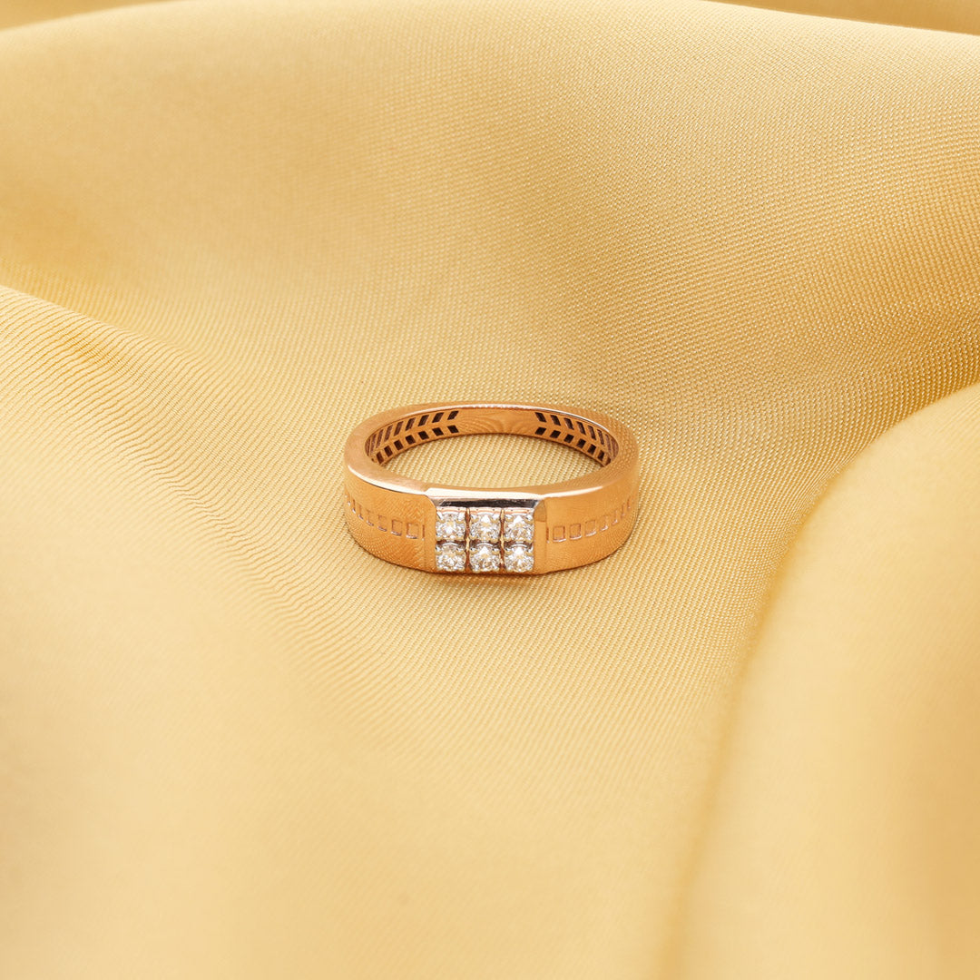 golden armor mens diamond ring