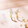 Foliage Yellow Gold & Diamond Hoops & Huggies Earring