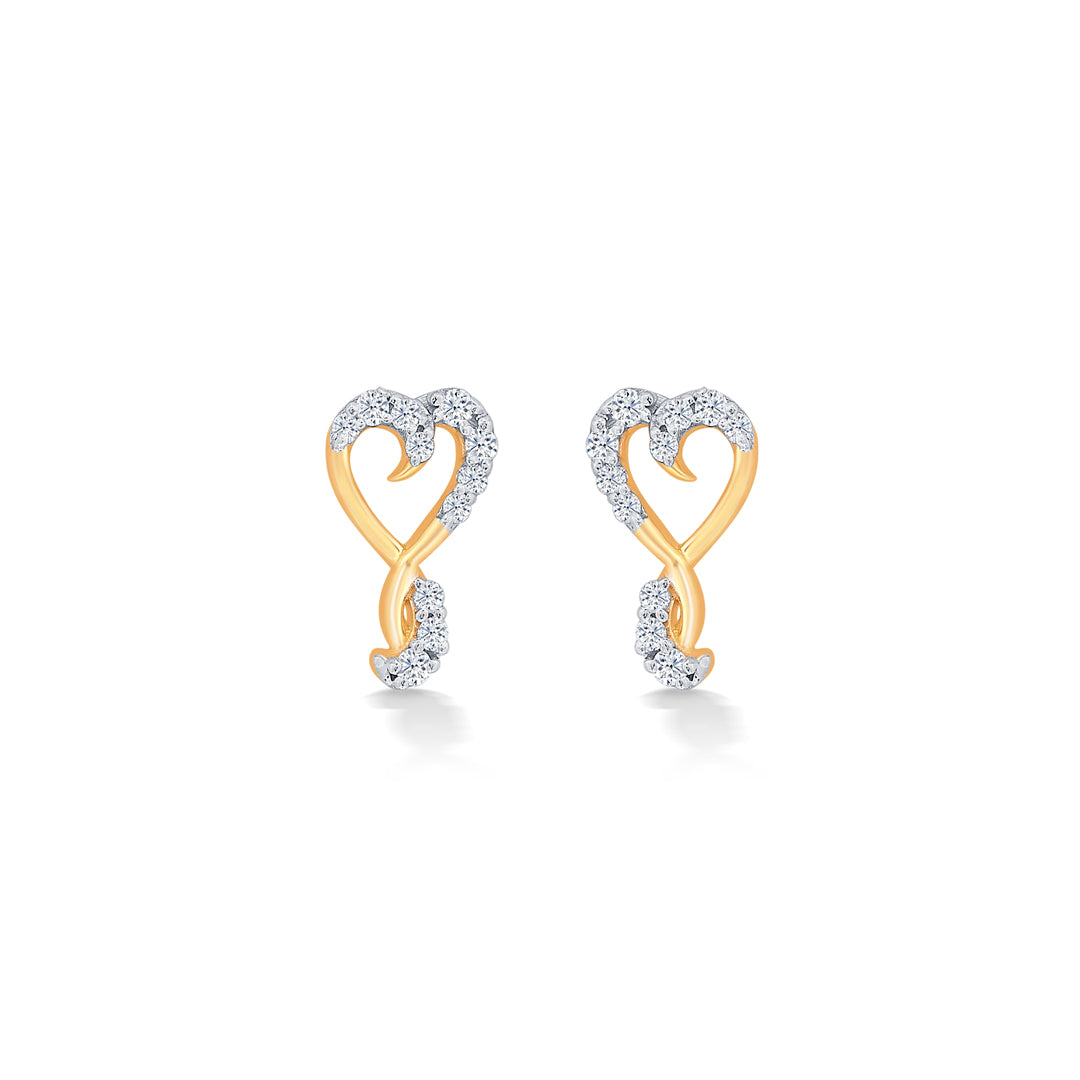 Beloved Yellow Gold & Diamond Stud Earring For Women