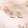 Cupid's Yellow Gold & Diamond Stud Earring For Women