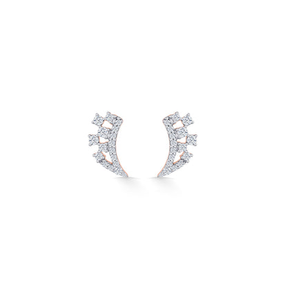 Crystal Cascade Gold & Diamond Stud Earring For Women