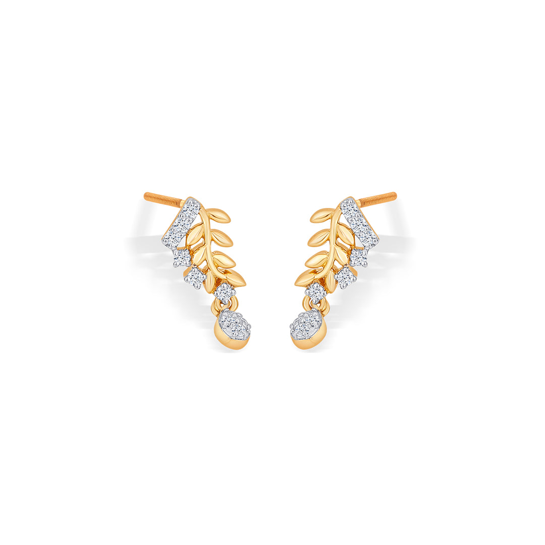 radiant yellow gold & diamond drops & dangler earring