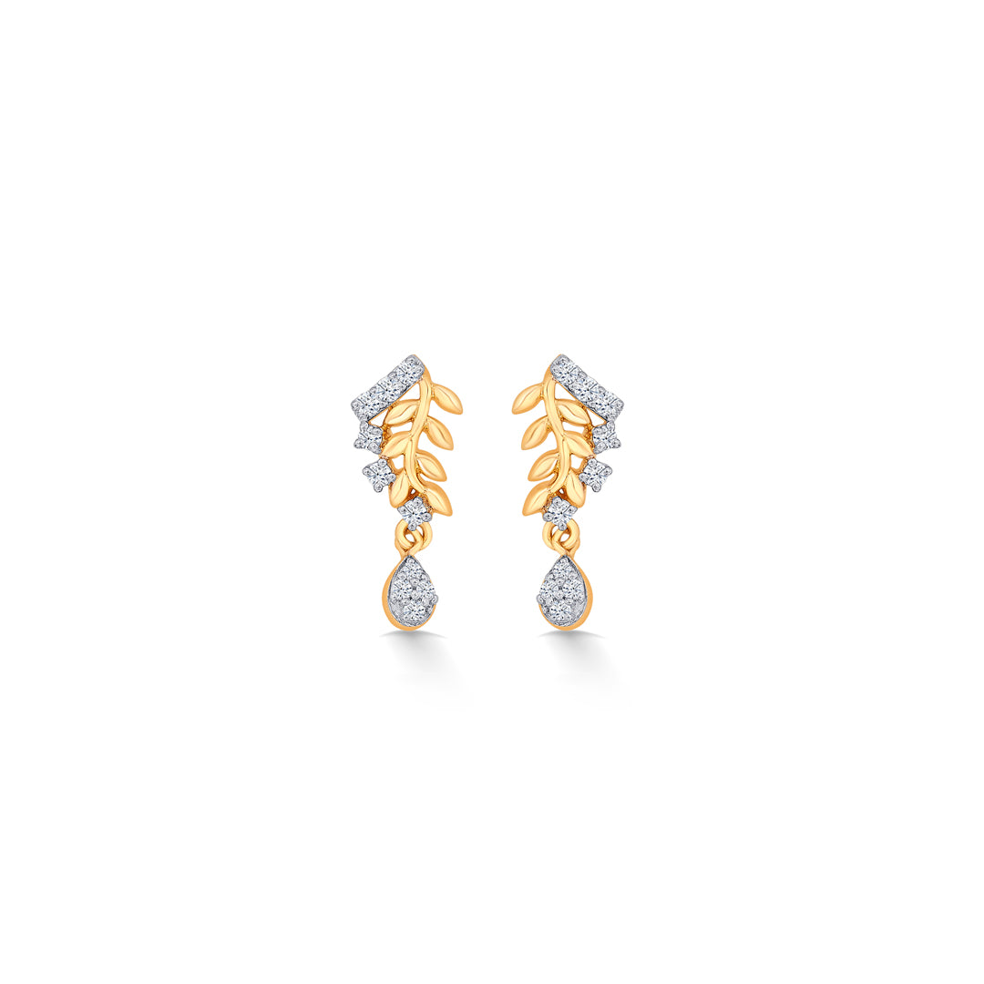 Radiant Yellow Gold & Diamond Drops & Dangler Earring