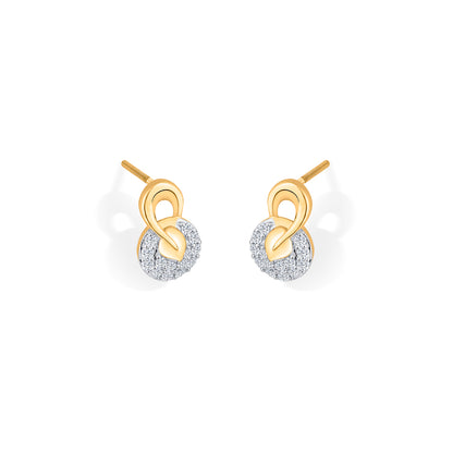Lustrous Rounds Gold & Diamond Stud Earring For Women