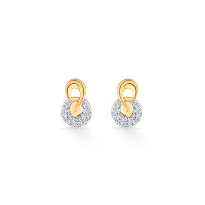 Lustrous Rounds Gold & Diamond Stud Earring For Women