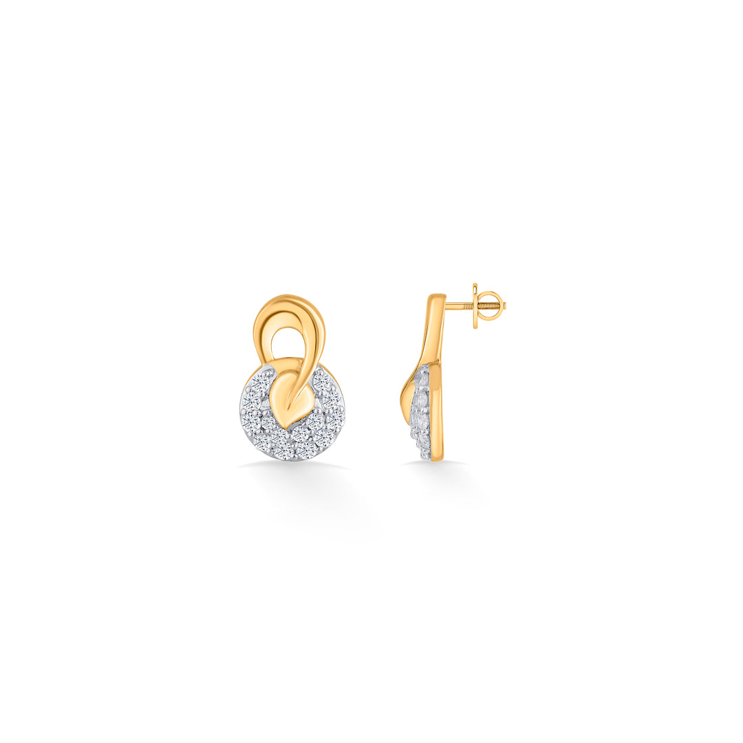 lustrous rounds gold & diamond stud earring for women