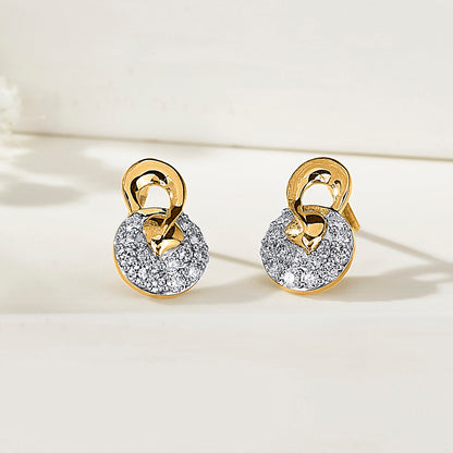 Lustrous Rounds Gold & Diamond Stud Earring For Women