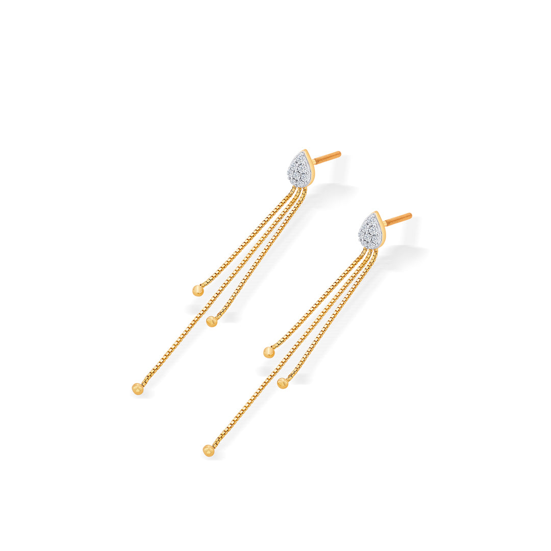 drop yellow gold & diamond drops & dangler earring