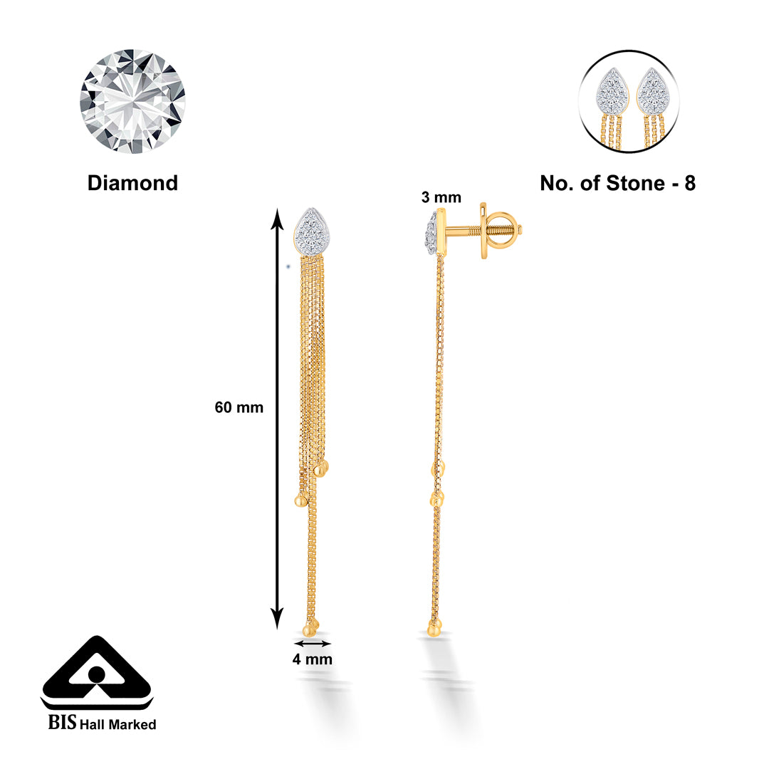 drop yellow gold & diamond drops & dangler earring