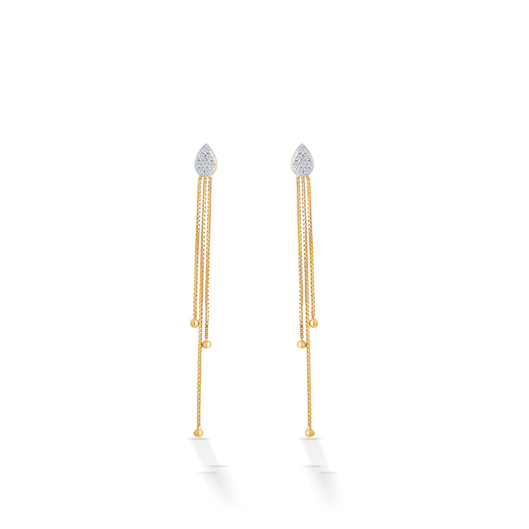 Drop Yellow Gold & Diamond Drops & Dangler Earring