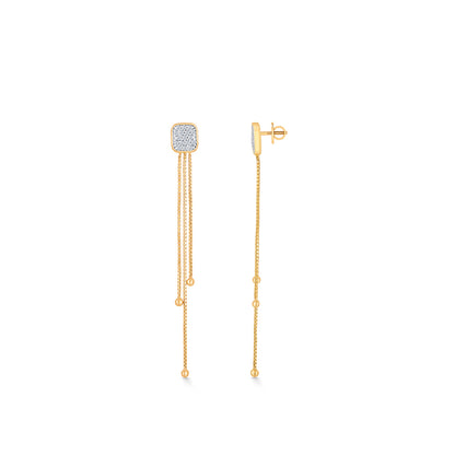 Modern Yellow Gold & Diamond Drops & Dangler Earring