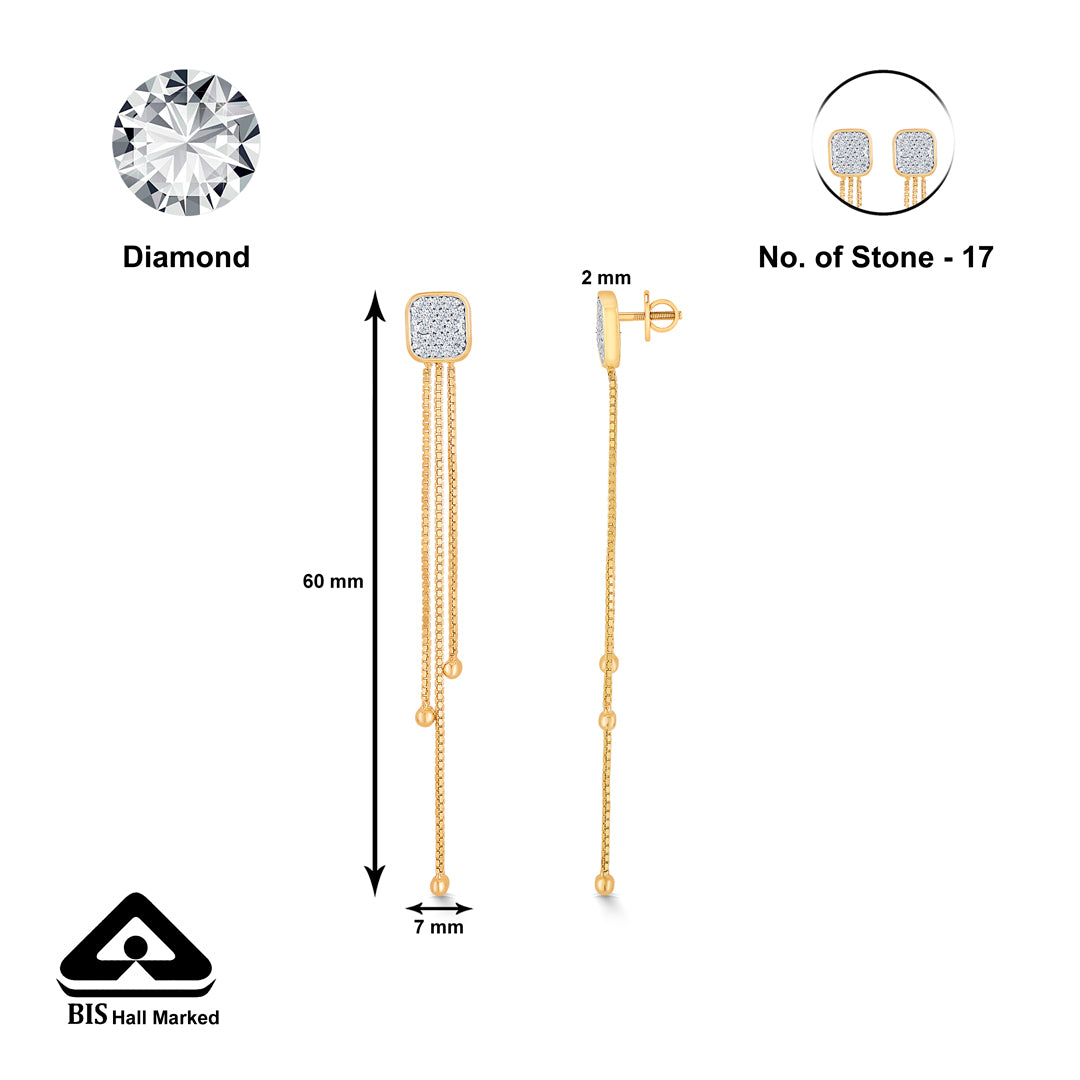 modern yellow gold & diamond drops & dangler earring